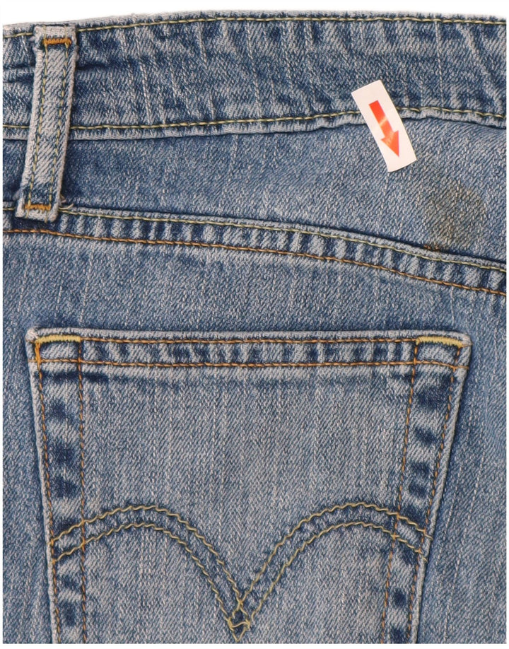 Calça jeans feminina Levi's 518 Super Low Bootcut W28 L32 azul algodão