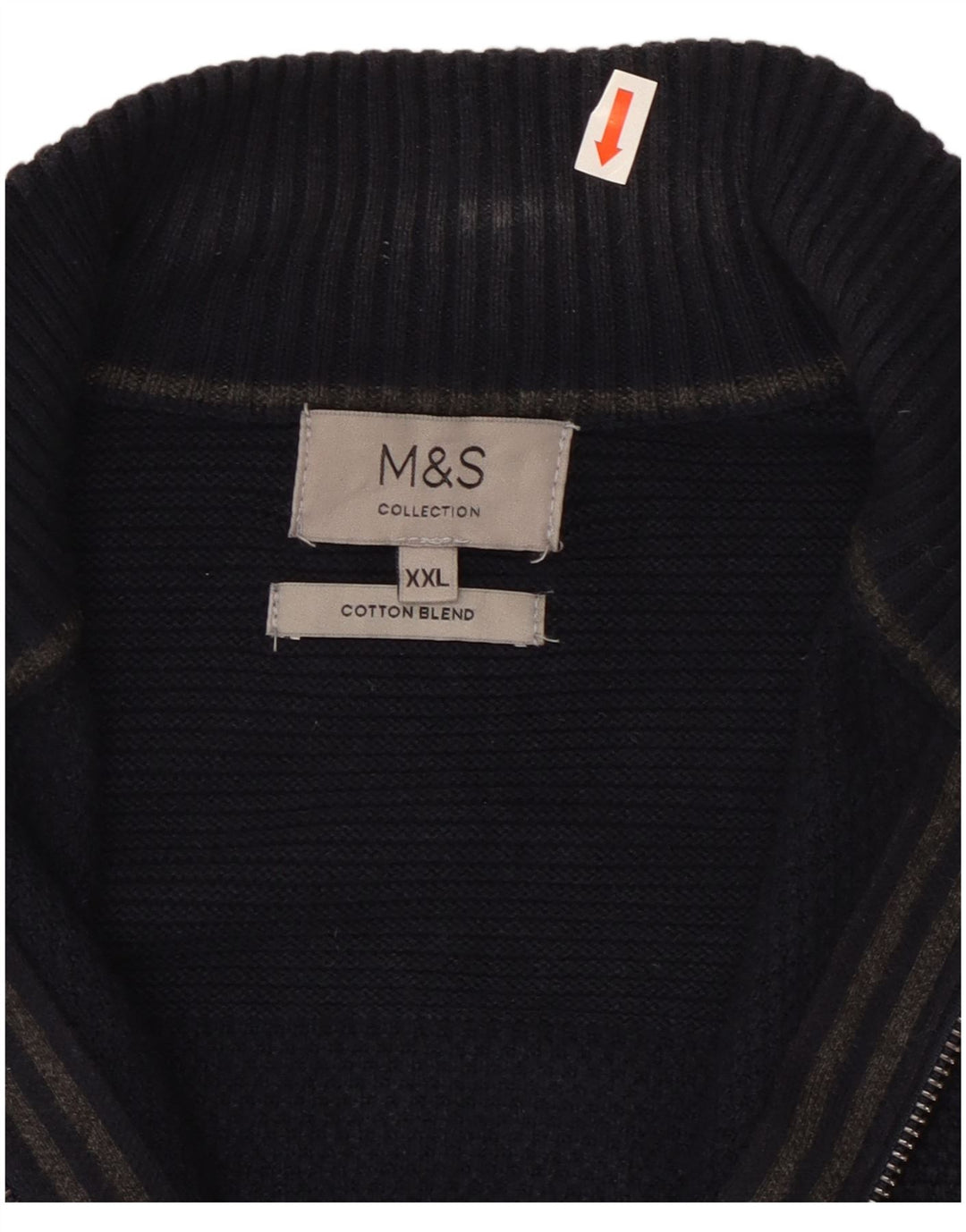 Suéter cardigã masculino Marks & Spencer 2XL algodão azul marinho