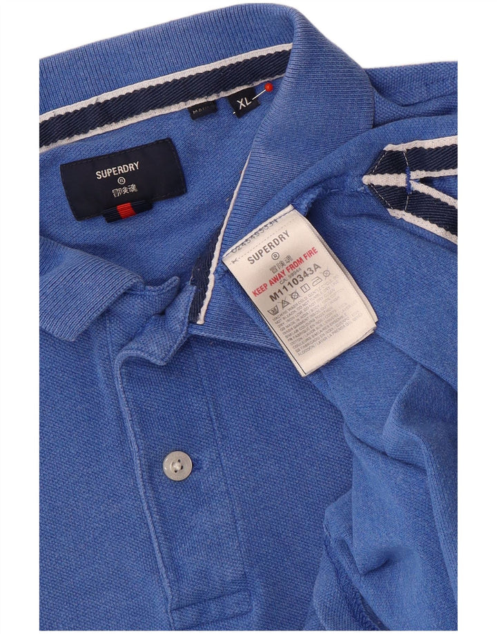 Camisa polo masculina Superdry XL azul algodão