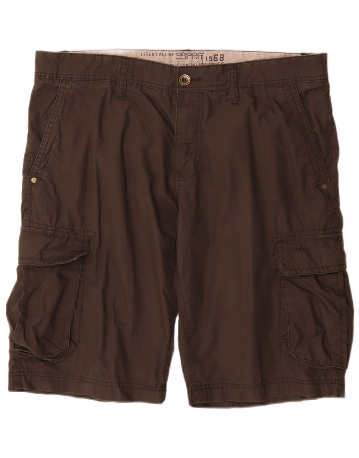 Esprit Mens Cargo Shorts Grande W36 Algodão Cinza
