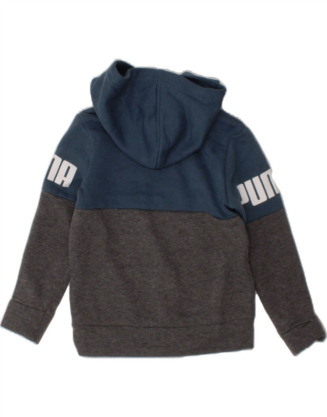 PUMA Baby Boys Graphic Hoodie Jumper 18-24 Months Grey Colourblock Cotton Vintage Puma and Second-Hand Puma from Messina Hembry 