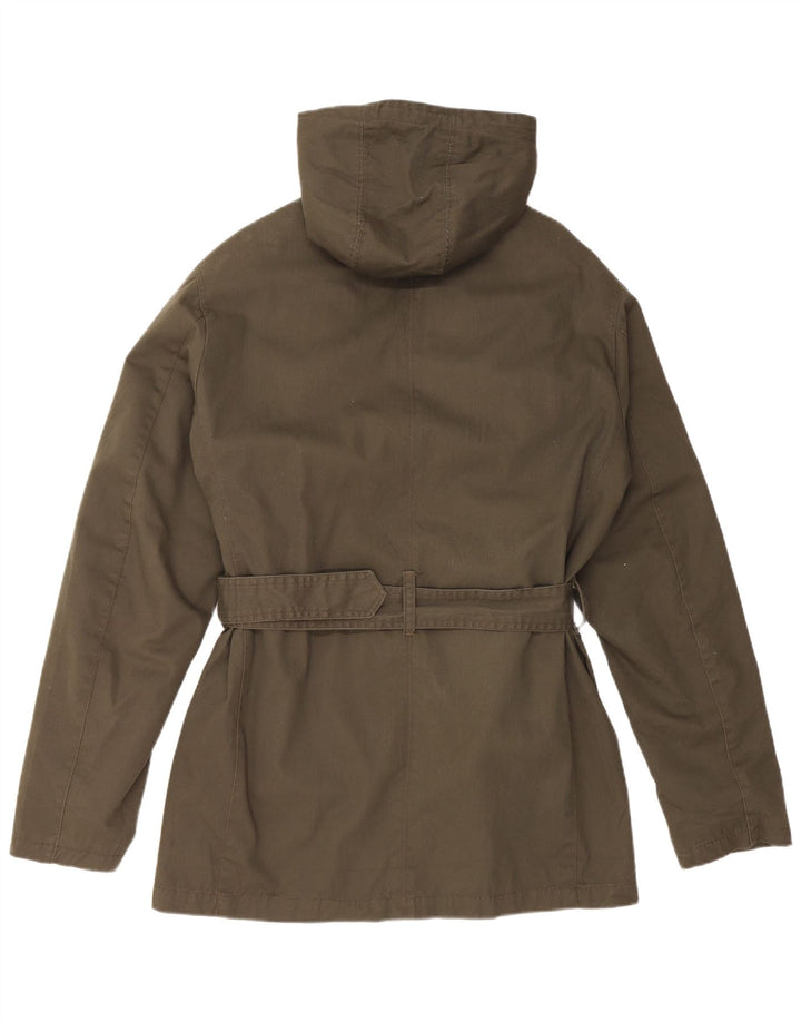 Jaqueta Parka masculina VINTAGE com capuz Reino Unido 40 algodão cáqui grande