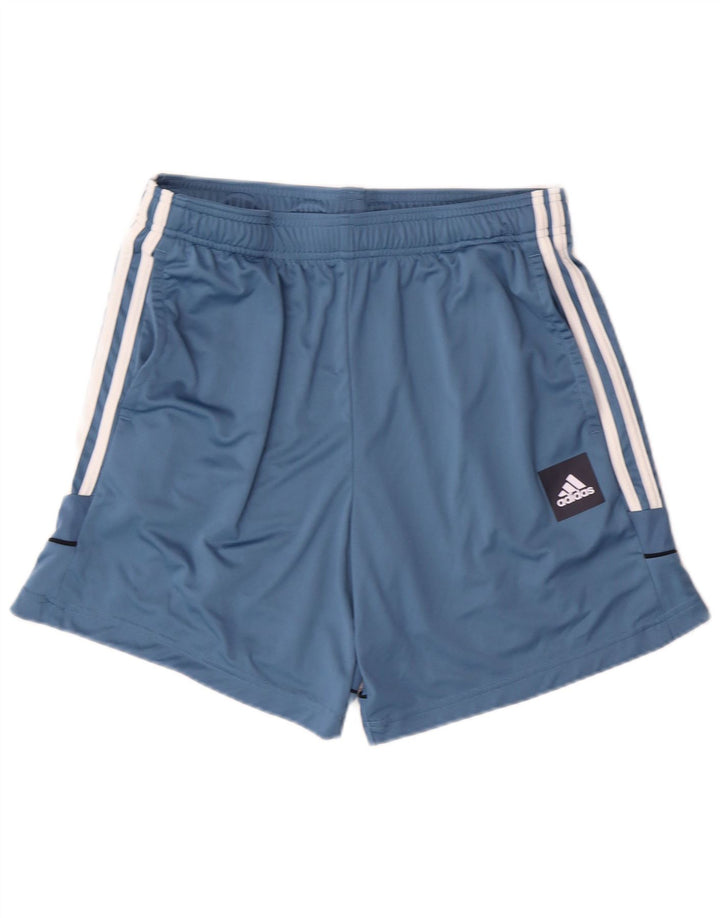 ADIDAS Mens Sport Shorts Médio Azul Listrado Poliéster Esportes