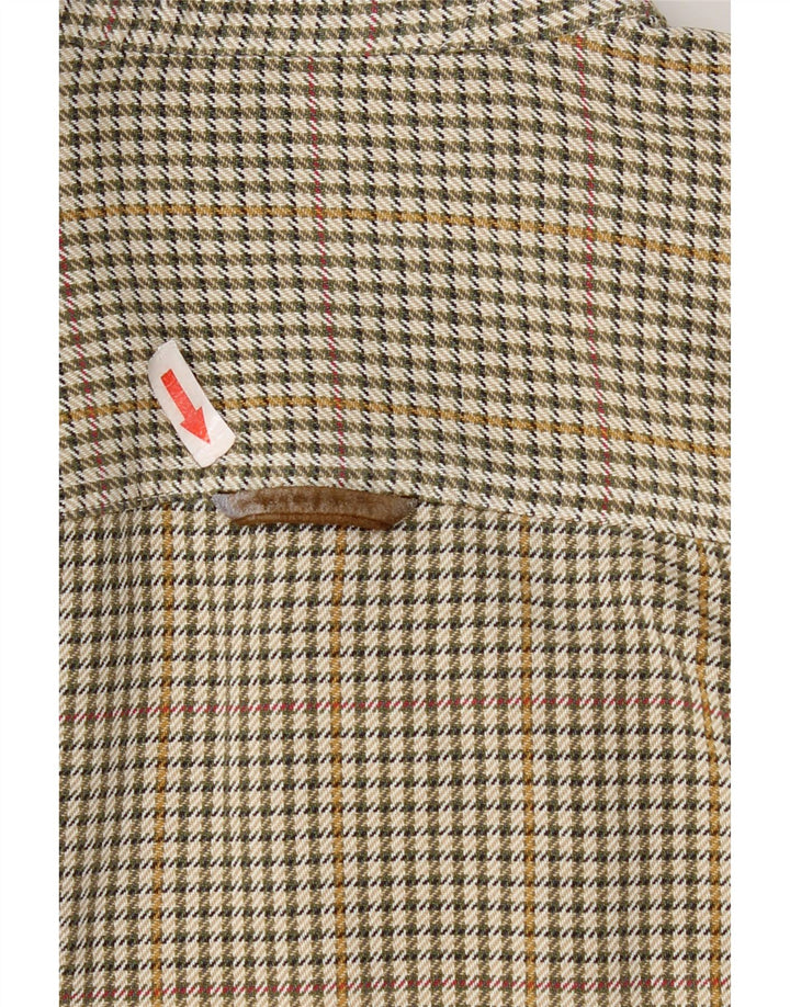 Camisa masculina de flanela Orvis algodão houndstooth verde médio