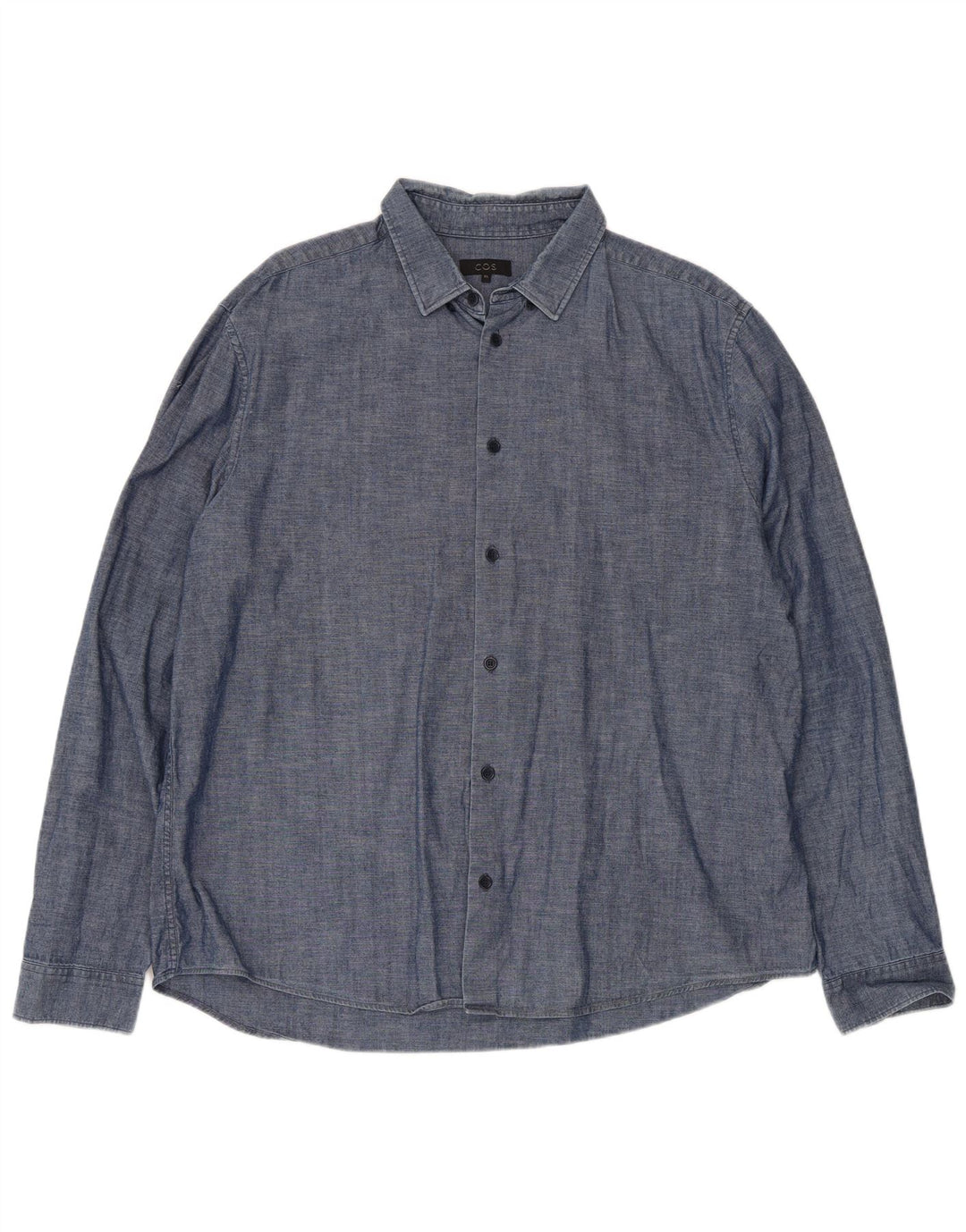 Camisa masculina Cos XL azul algodão