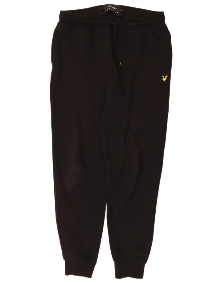 Calça esportiva masculina Lyle & Scott, joggers, algodão preto médio