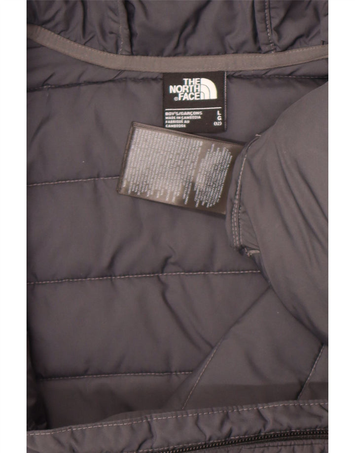 Jaqueta acolchoada com capuz The North Face Boys 11-12 anos grande poliéster cinza
