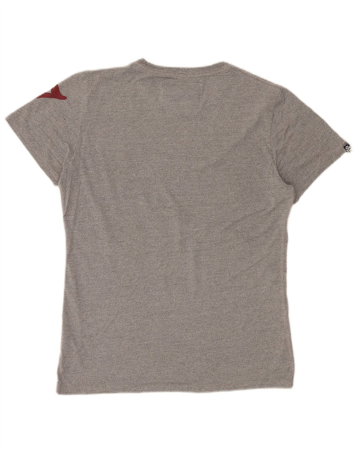 Camiseta masculina SUPERDRY com estampa gráfica cinza médio algodão