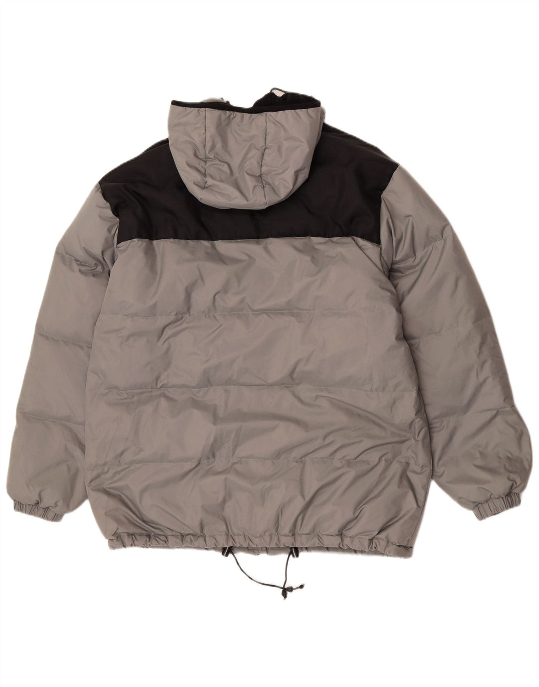Jaqueta masculina acolchoada com capuz Fishbone UK 38 cinza médio Colourblock nylon