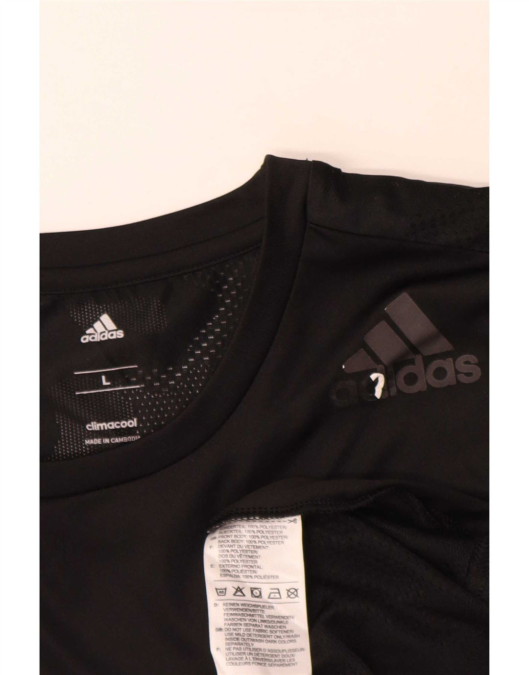 Adidas Mens Climacool Camiseta Top Grande Poliéster Preto