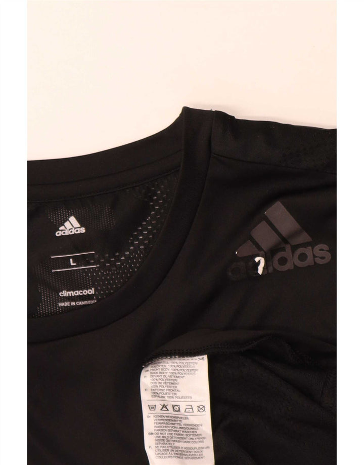 Adidas Mens Climacool Camiseta Top Grande Poliéster Preto