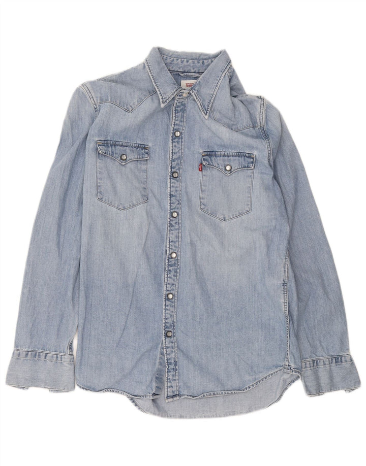 Camisa jeans masculina Levi's de algodão azul médio