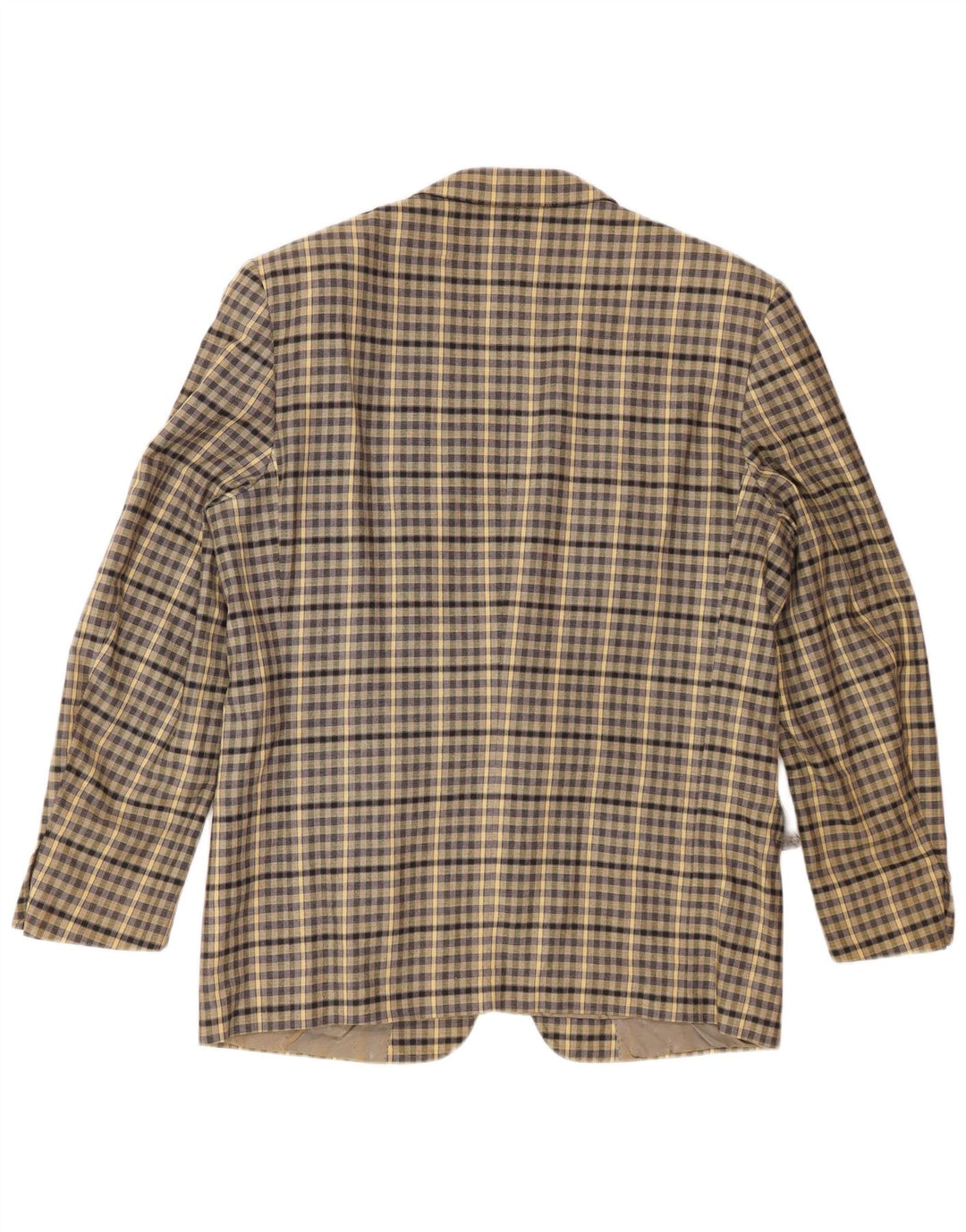 Roberta di Camerino Jaqueta blazer masculina de 2 botões IT 52 XL Bege Gingham