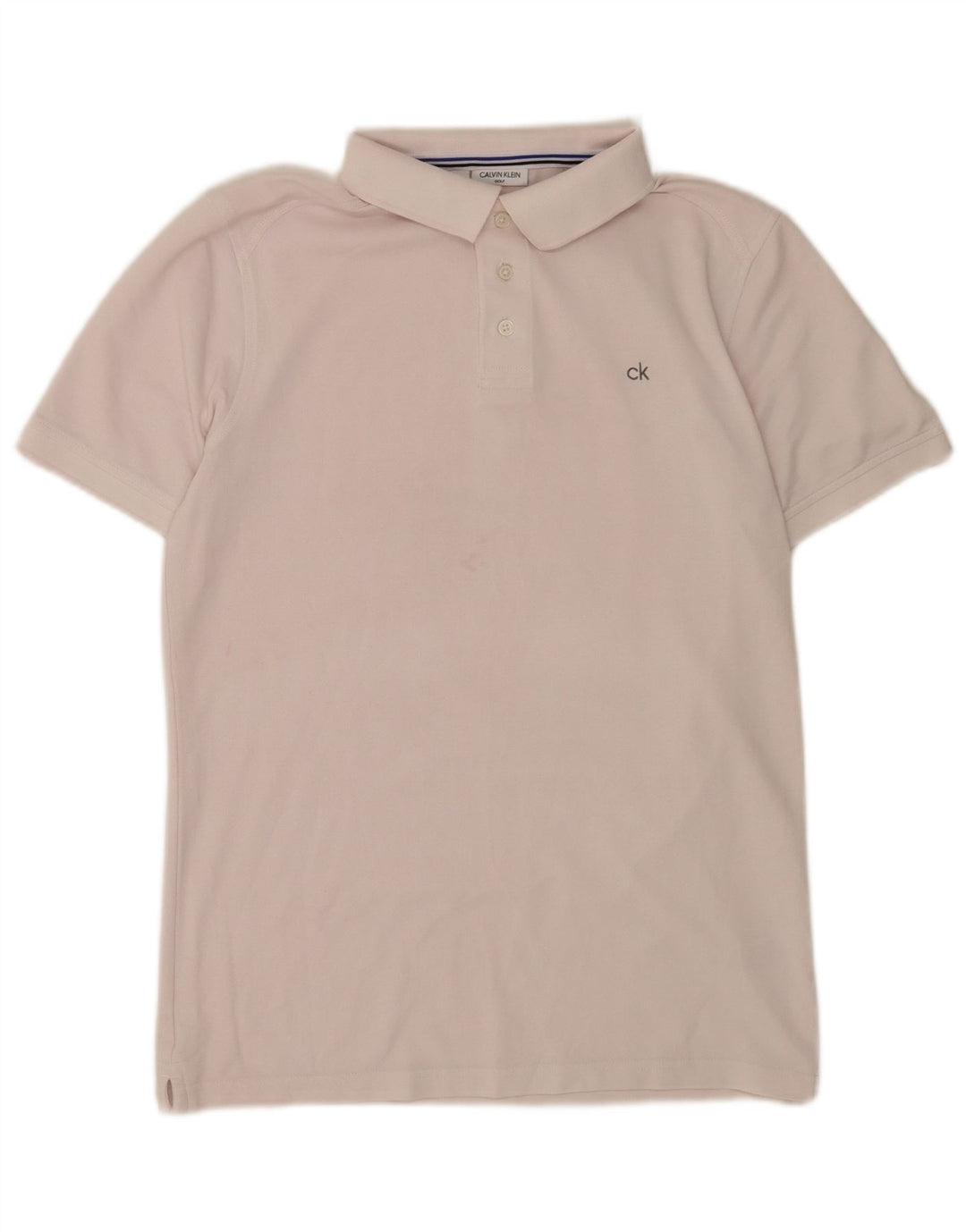 Camisa polo masculina Calvin Klein pequena rosa algodão