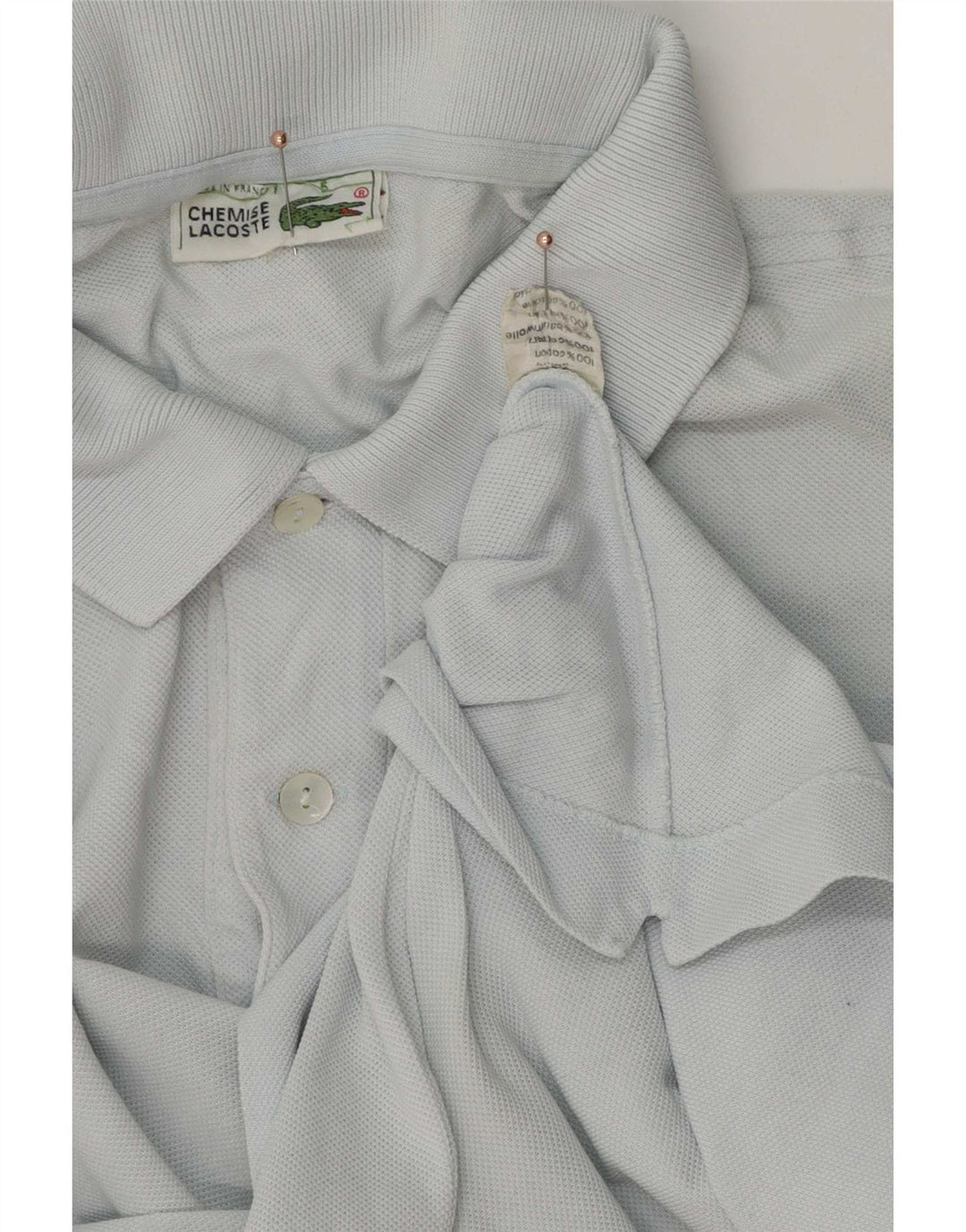 Camisa polo masculina Lacoste tamanho 5 grande algodão azul