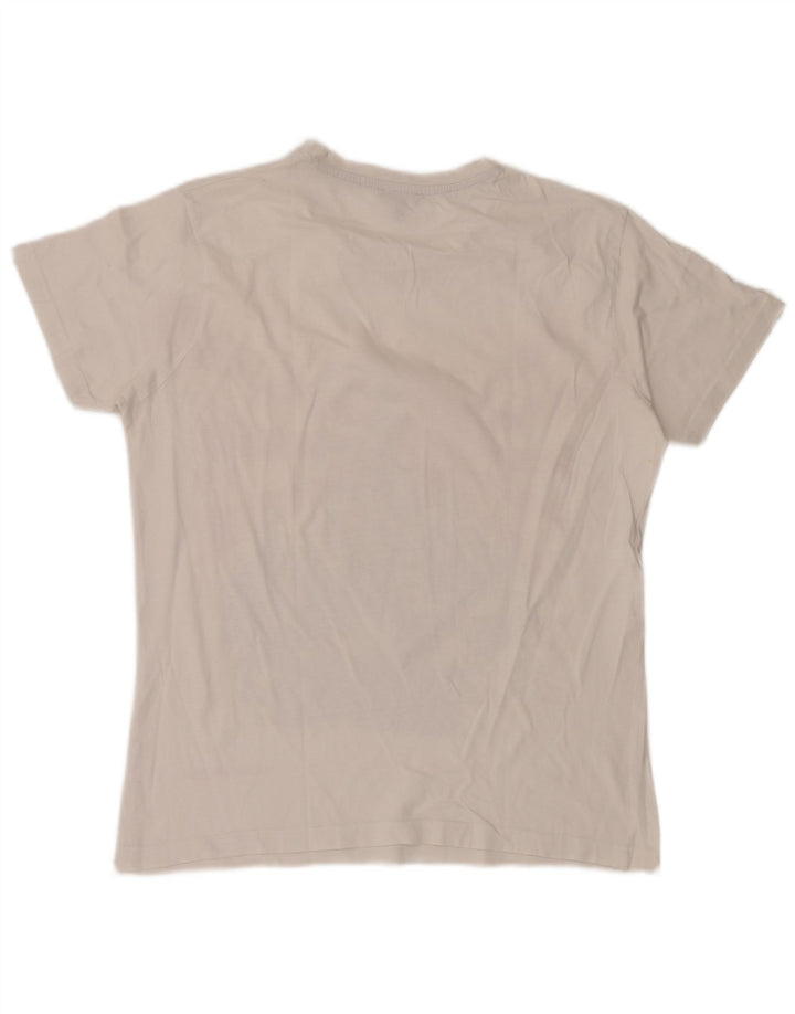 Cesare Paciotti Camiseta masculina gráfica grande algodão branco