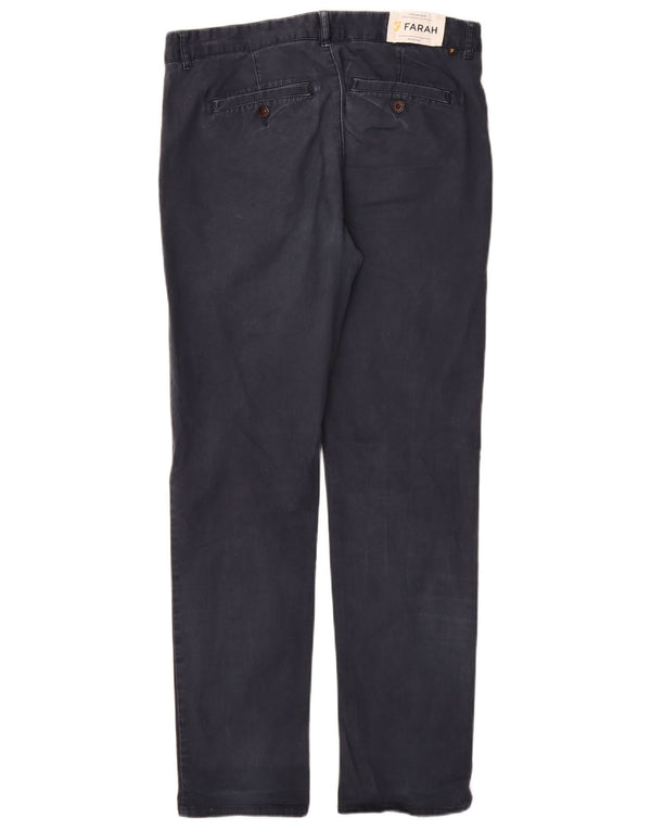 Farah Mens Slim Chino Calça W32 L32 Azul Marinho Algodão