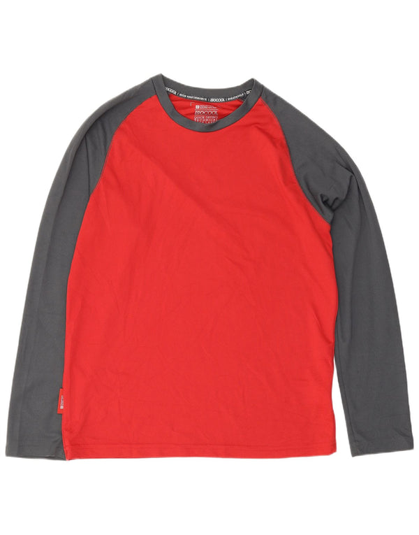 Mountain Warehouse Mens IsoCool Top Manga Longa Médio Vermelho Colourblock