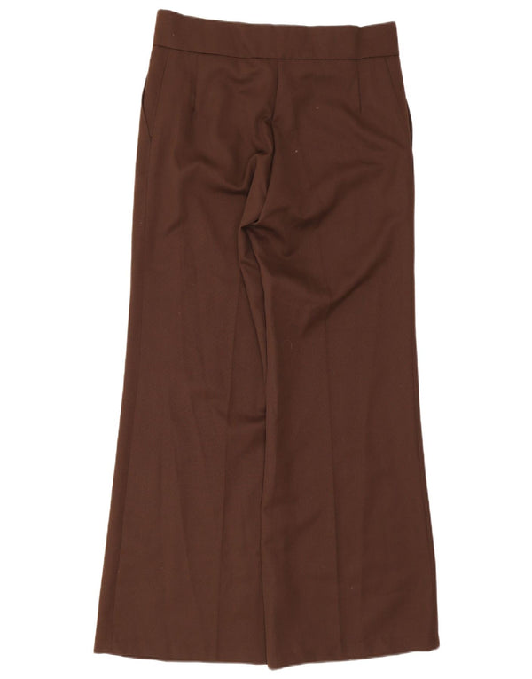 Calça feminina vintage de cintura alta com pernas largas W32 L32 marrom