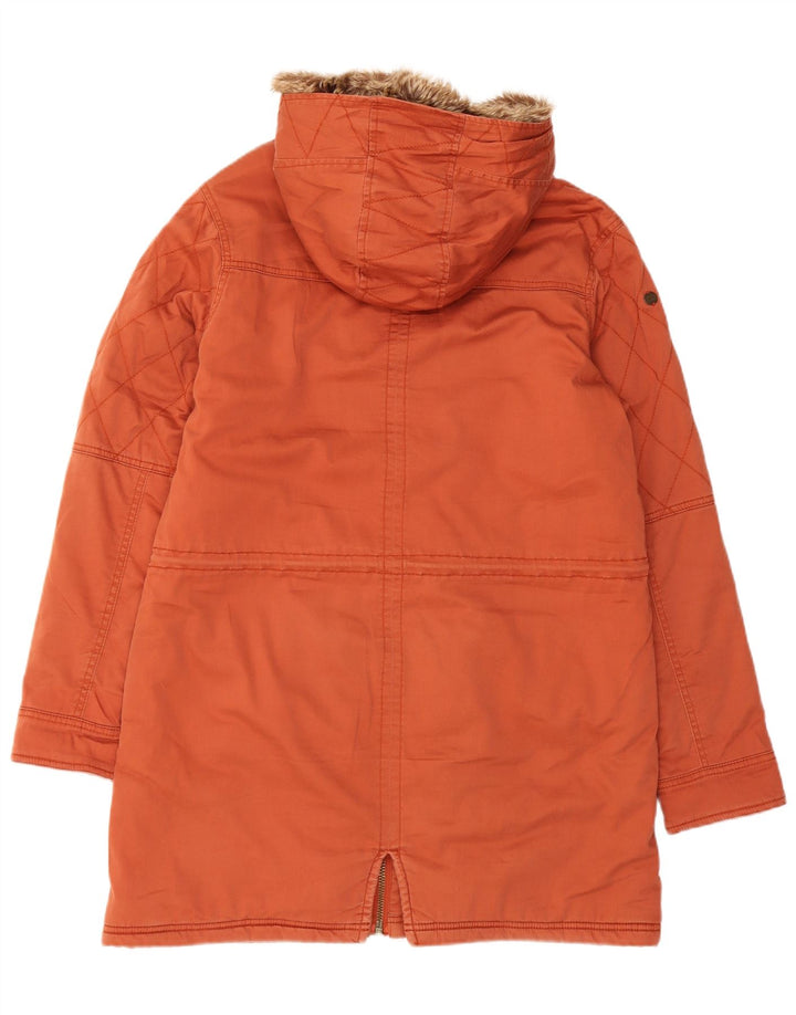 Jaqueta Parka Feminina Billabong com Capuz Reino Unido 14 Algodão Laranja Médio