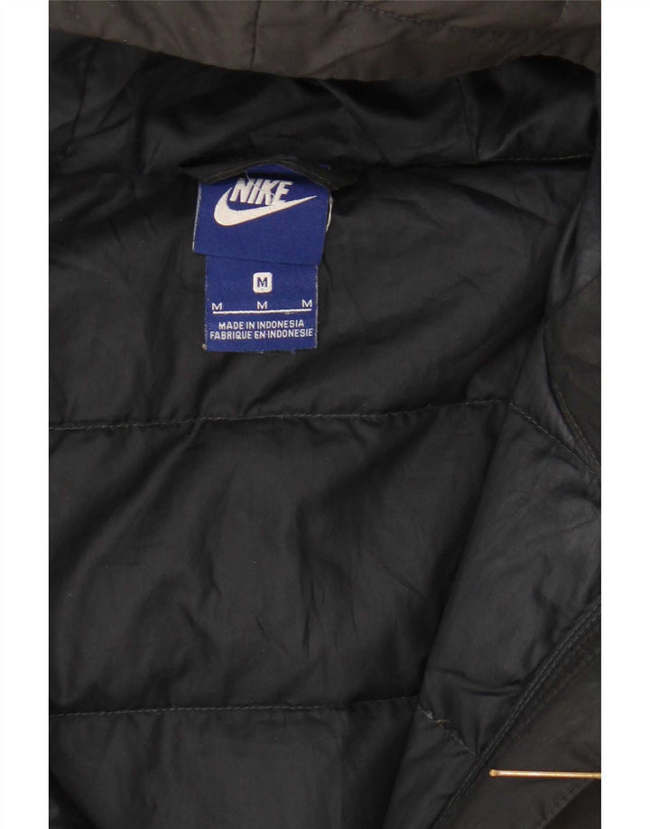 Casaco acolchoado com capuz feminino Nike UK 14 poliéster preto médio