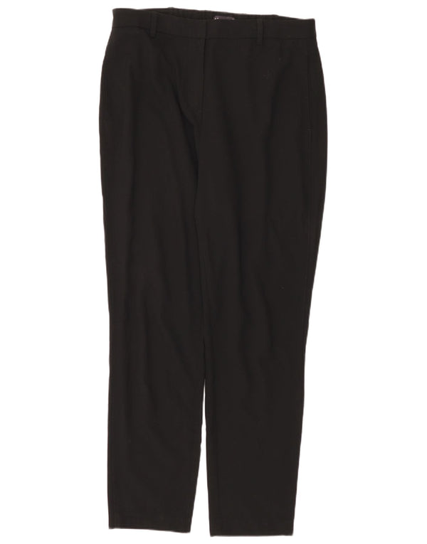 Marks & Spencer Womens Tapered Chino Trousers UK 14 Large W32 L29 Black