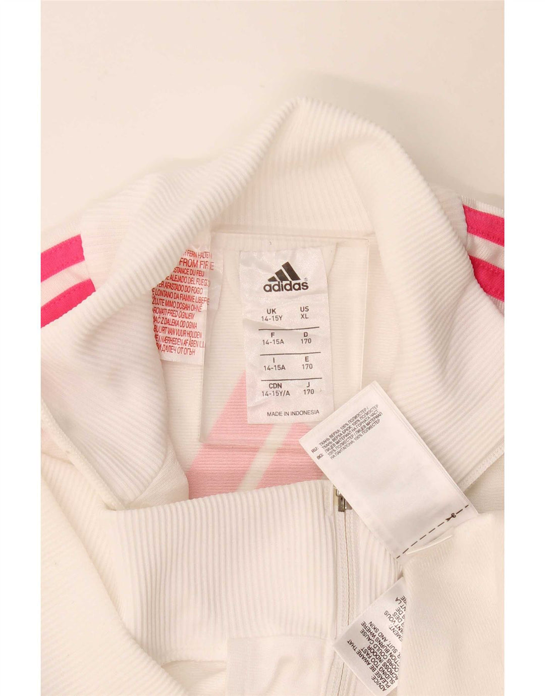 Adidas Meninas Treino Top Jaqueta 14-15 Anos Off White Poliéster