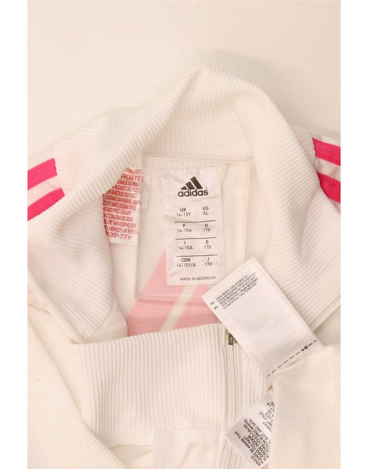 Adidas Meninas Treino Top Jaqueta 14-15 Anos Off White Poliéster