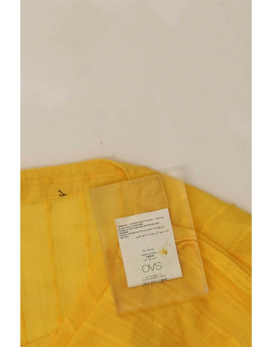 Blusa feminina OVS UK 16 grande algodão amarelo