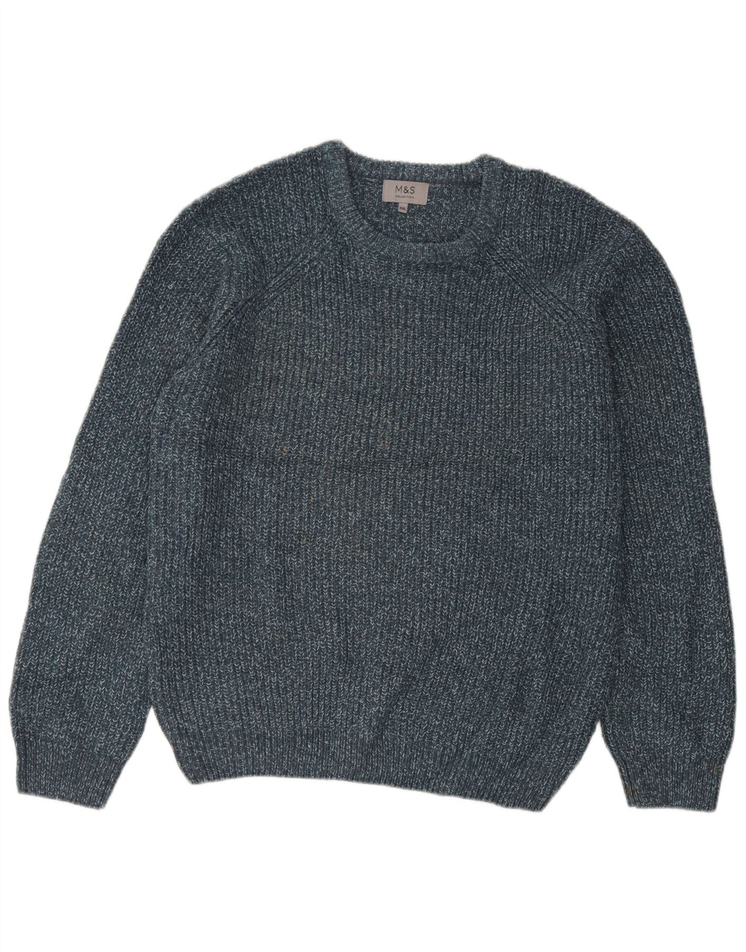 Suéter masculino Marks & Spencer com gola redonda 2XL acrílico manchado azul