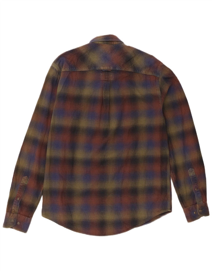 Camisa masculina de flanela Timberland Regular Fit média de algodão xadrez multicolorido