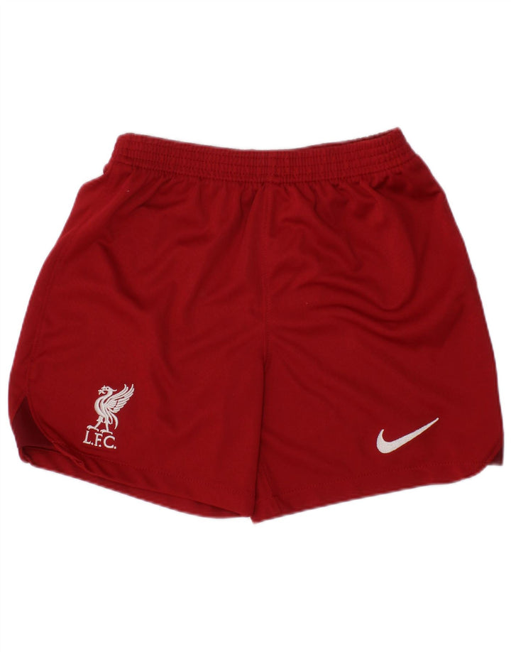 NIKE Boys Liverpool Sport Shorts 6-7 anos grande poliéster vermelho