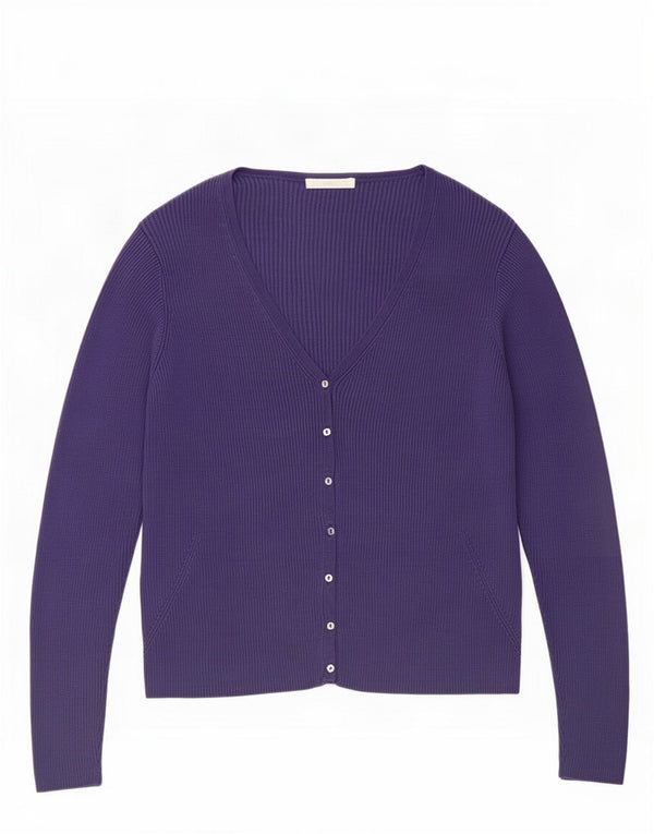 Suéter cardigã feminino Marks & Spencer Reino Unido 20 2XL seda roxa