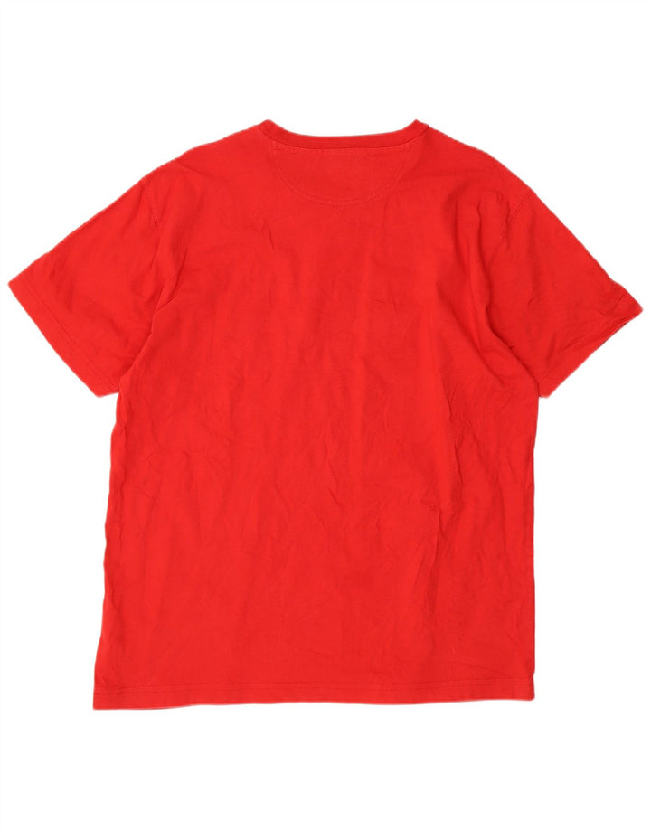 CAMPEÃO Camiseta masculina gráfica grande algodão vermelho