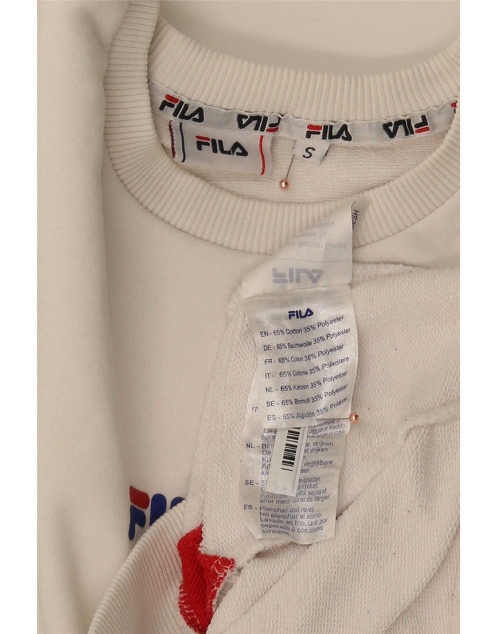Fila moletom masculino jumper pequeno algodão colorblock branco
