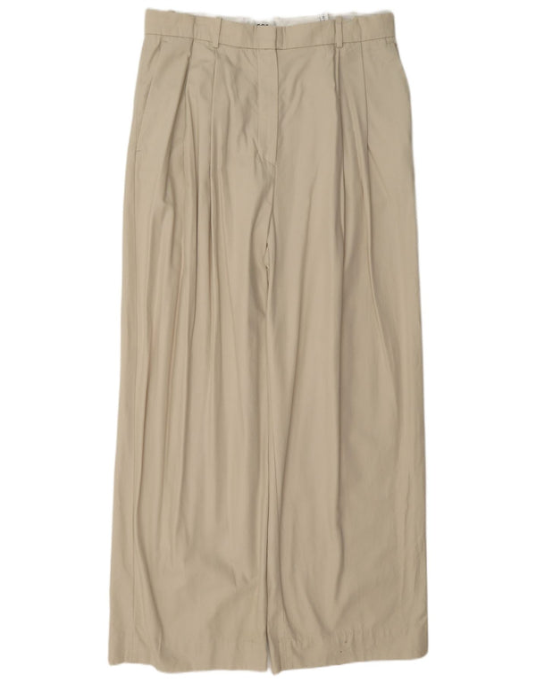 Calça Chino Feminina Cos Cintura Alta W30 L31 Algodão Bege