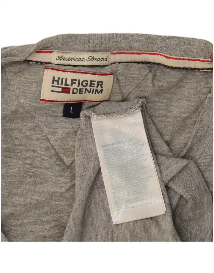 Camiseta masculina TOMMY HILFIGER grande algodão cinza