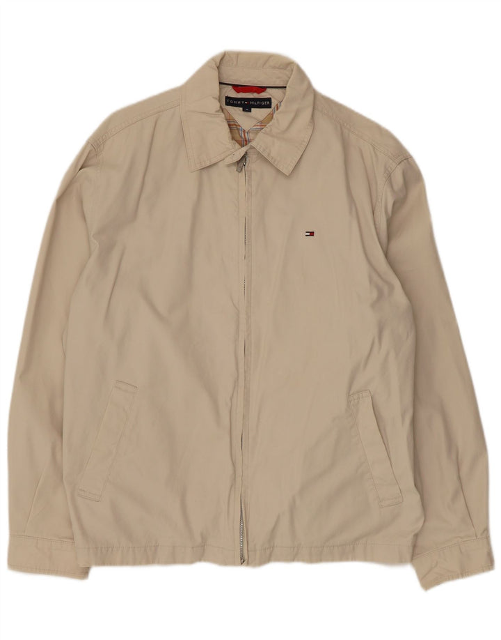 Jaqueta bomber masculina Tommy Hilfiger Reino Unido 38 algodão bege médio
