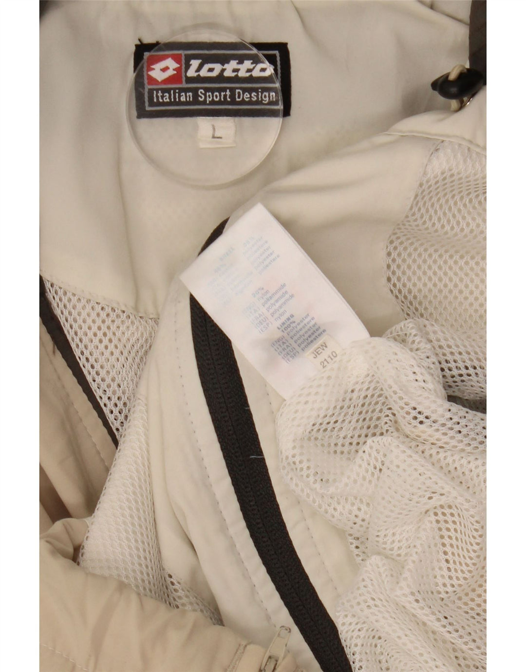 Lotto Mens Treino Top Jaqueta Grande Algodão Colorblock Bege