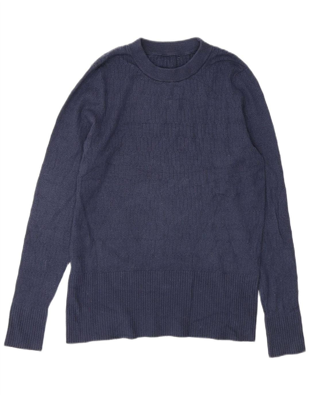 Suéter feminino Marks & Spencer com gola redonda Reino Unido 14 grande azul marinho