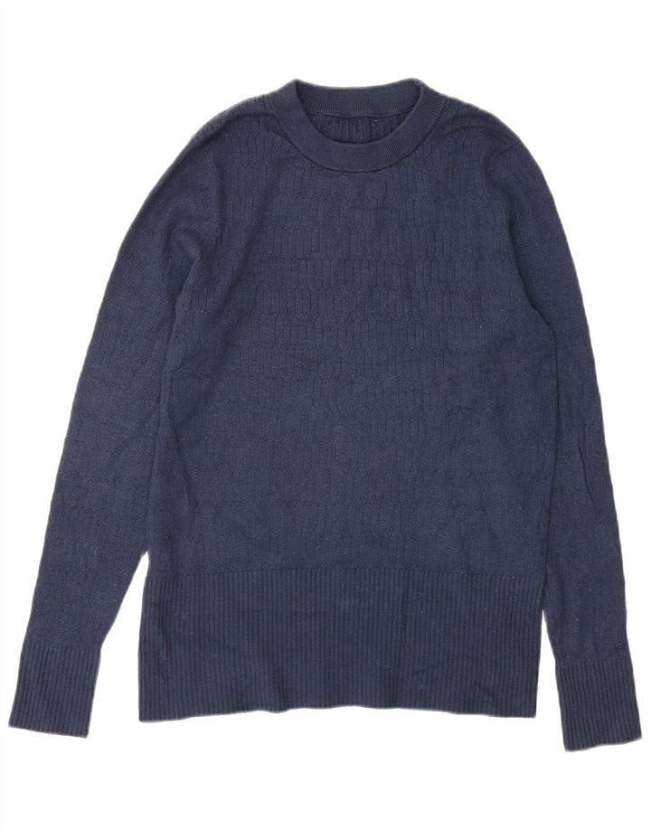 Suéter feminino Marks & Spencer com gola redonda Reino Unido 14 grande azul marinho