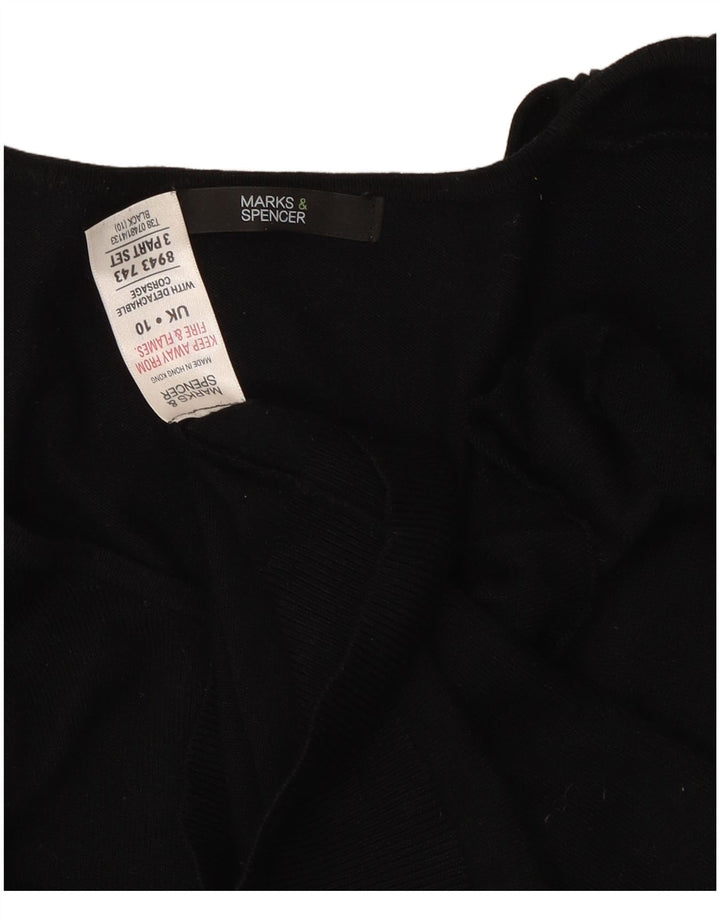 Suéter feminino Marks & Spencer com gola canoa Reino Unido 10 pequeno preto
