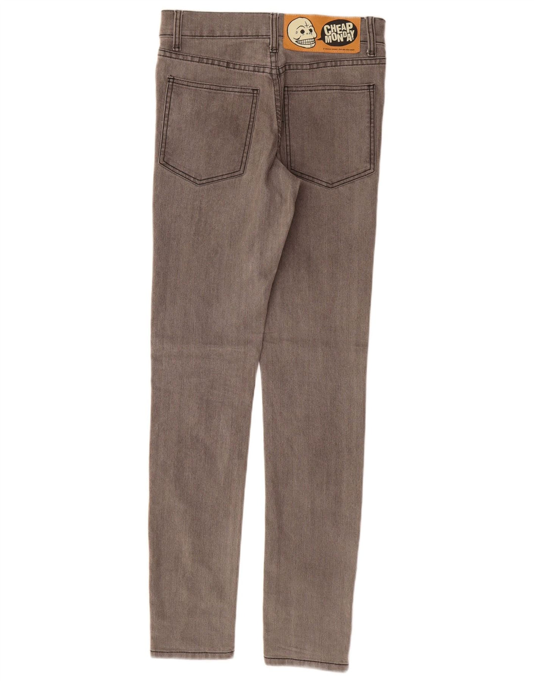 CHEAP MONDAY Jeans skinny feminino W27 L32 algodão cinza