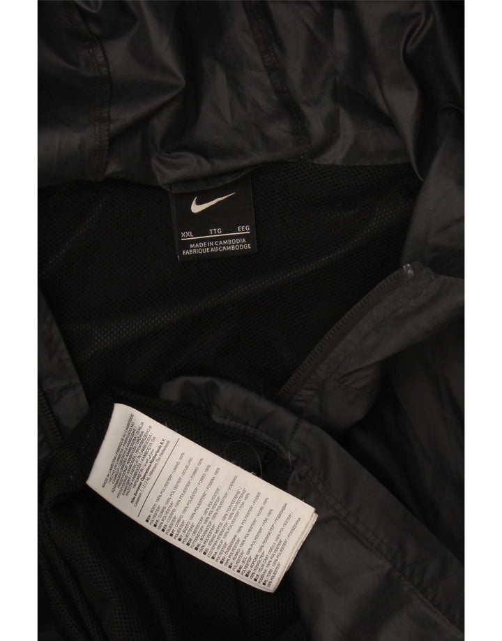 Jaqueta de chuva masculina Nike com capuz UK 44 2XL poliéster preto