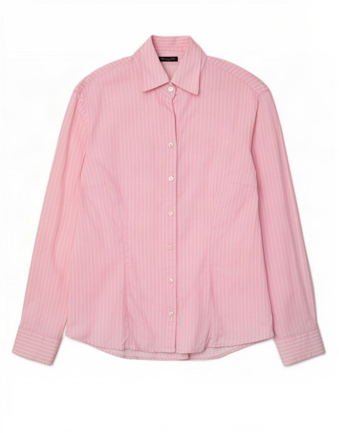 Camisa feminina Massimo Dutti EU 42 grande algodão listrado rosa