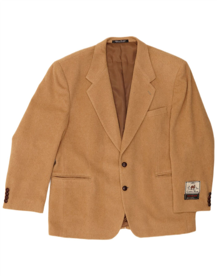 Jaqueta Blazer Masculina Deansgate com 2 Botões Reino Unido 46 3XL Bege Camelhair