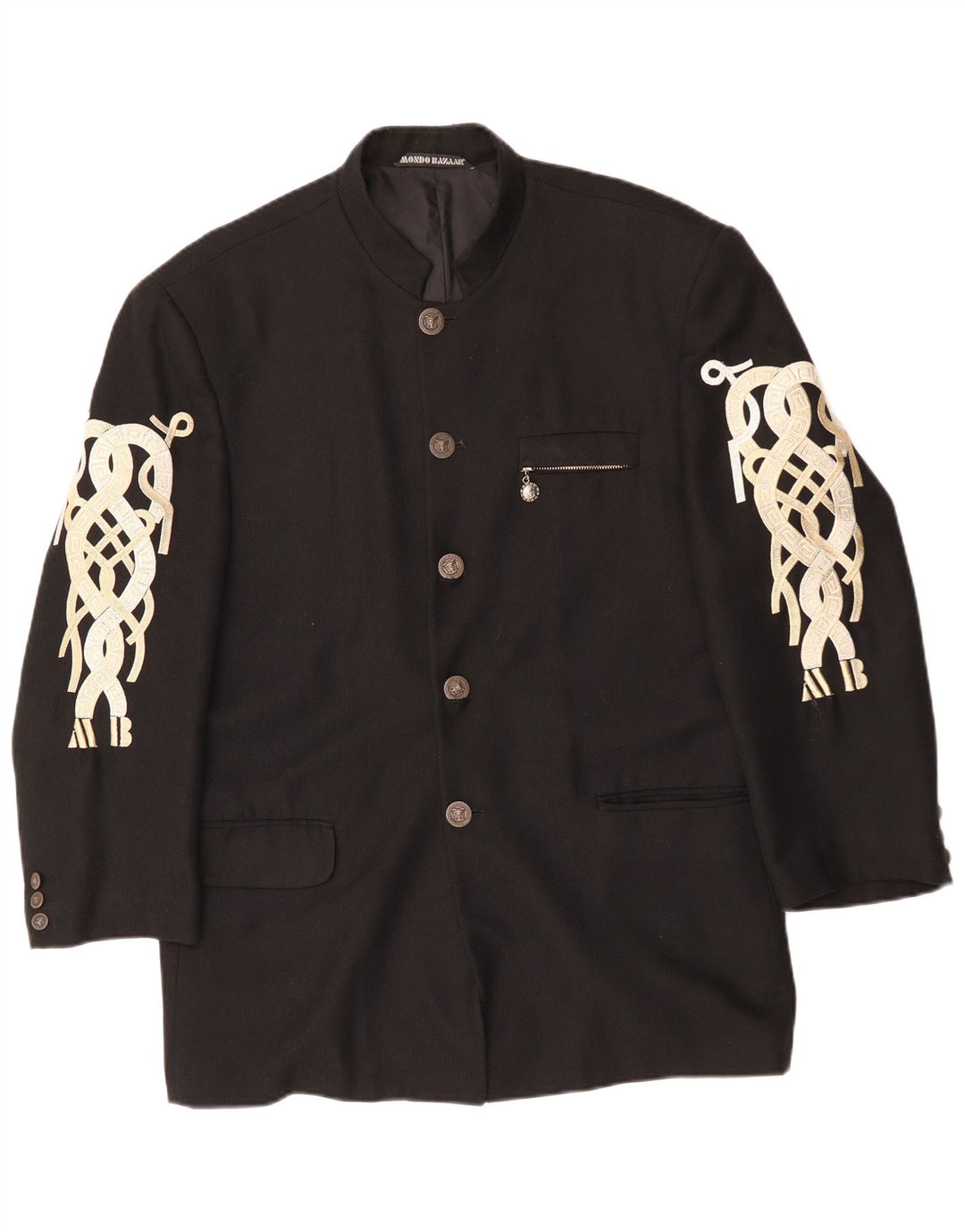 Jaqueta blazer masculina VINTAGE com 5 botões Reino Unido 40 grande viscose preta