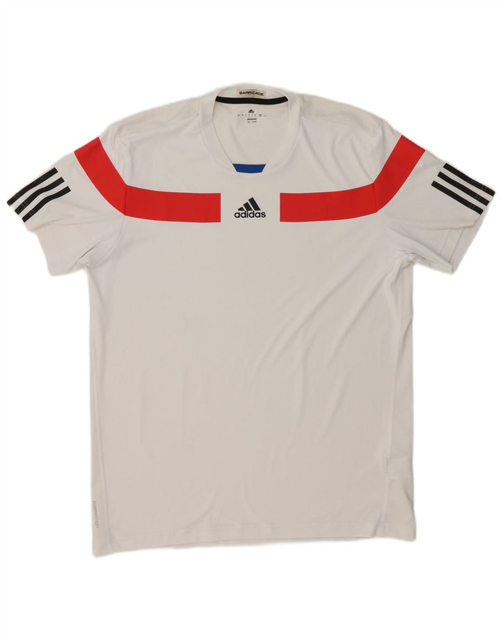 Camiseta Adidas Masculina Climacool Graphic Top Grande Branco Colorblock Poliéster