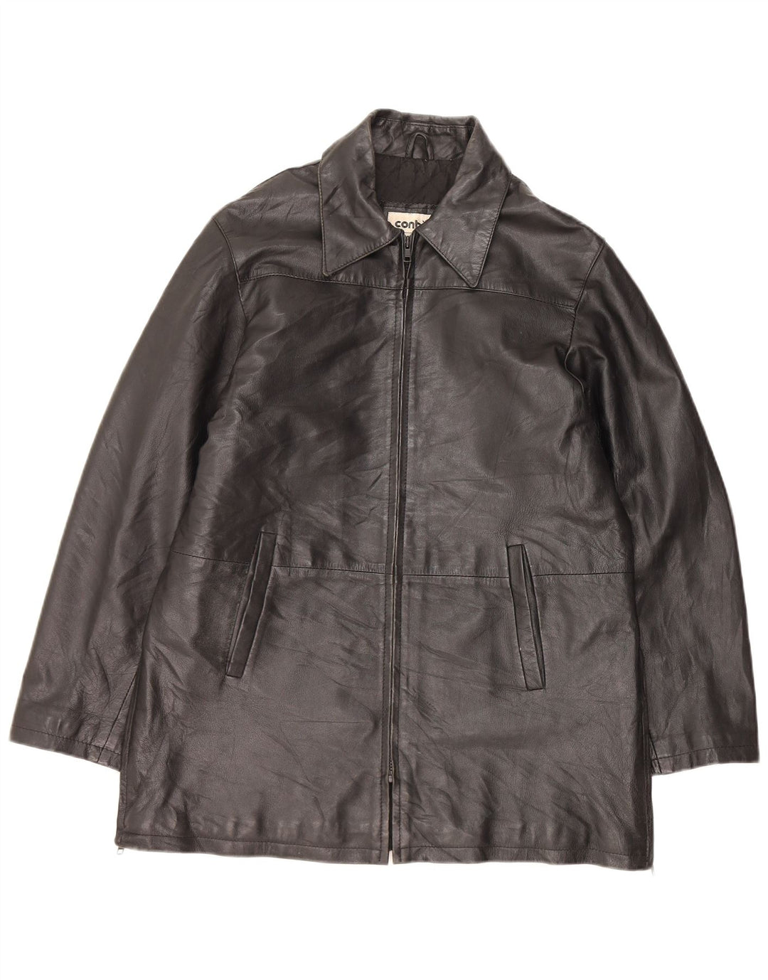 Jaqueta de couro masculina CONBIPEL IT 44 XS couro preto