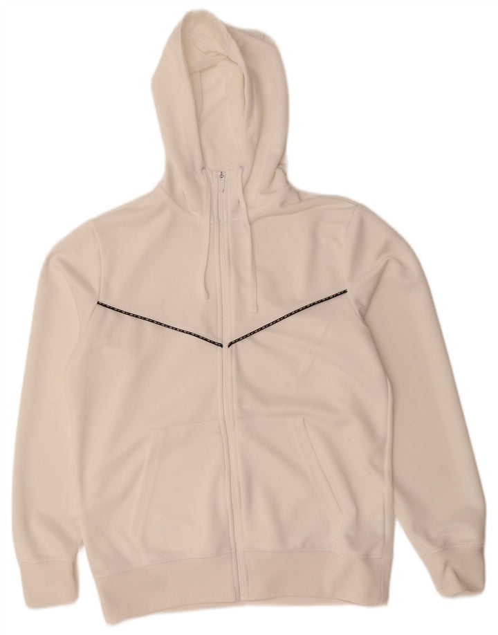 Suéter NIKE masculino com capuz e zíper médio branco poliéster